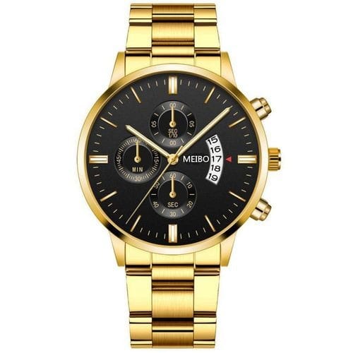 2 In 1 Men Unisex Wrist Watch With Bracelet-gold