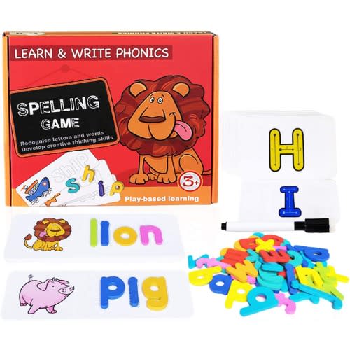 Spelling  Game: Learn & Write Phonics -  Writing Flash Cards With Alphabets Blocks