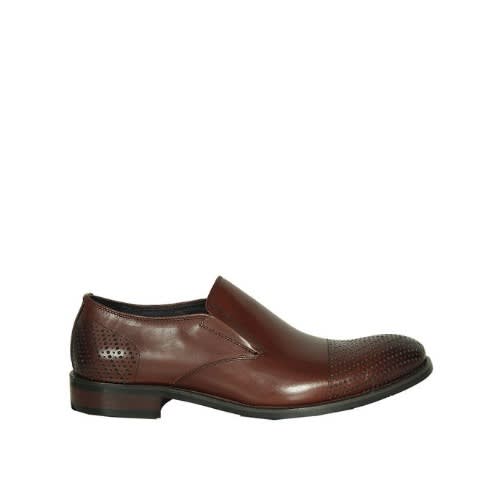 Men's Patterned Shoe Slip-on - Brown - Msh-4678