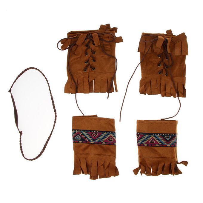 Set Of 6 Womens Tassel Indian Costume Set Native   Cosplay Fancy XL