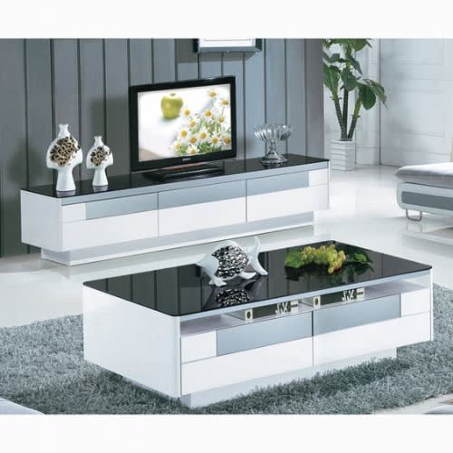 Glossy Zara Tv Stand With Coffee Table