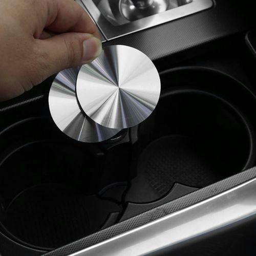 2Pcs Silver Car Stainless Steel Water Cup Slot Non-Slip Cup