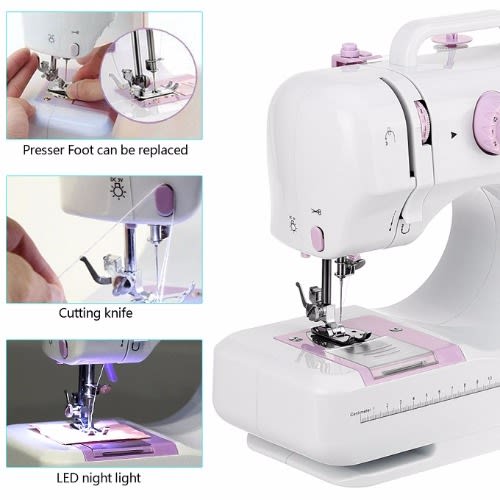 Desktop Sewing Machine  Portable Crafting Mending Machine With 12 Built-in Stitches