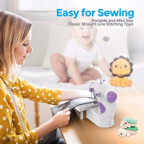 Desktop Sewing Machine  Portable Crafting Mending Machine With 12 Built-in Stitches