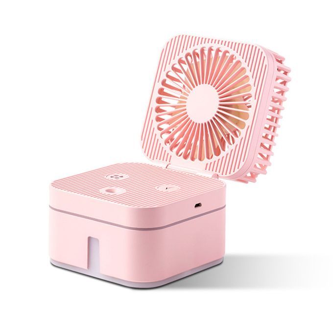 USB Magic Cube Folding Fan Desktop Fan Mist Humidifier Two