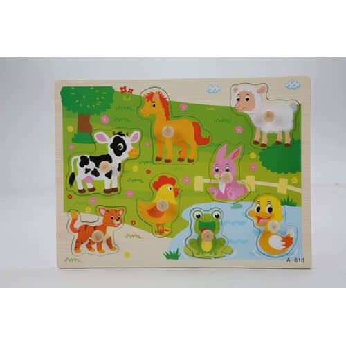 Kids Wooden 3d Jigsaw Matching Puzzle Board – Animals 1