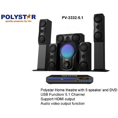 5.1ch Home Theatre With Dvd Player Pv-3332-5.1