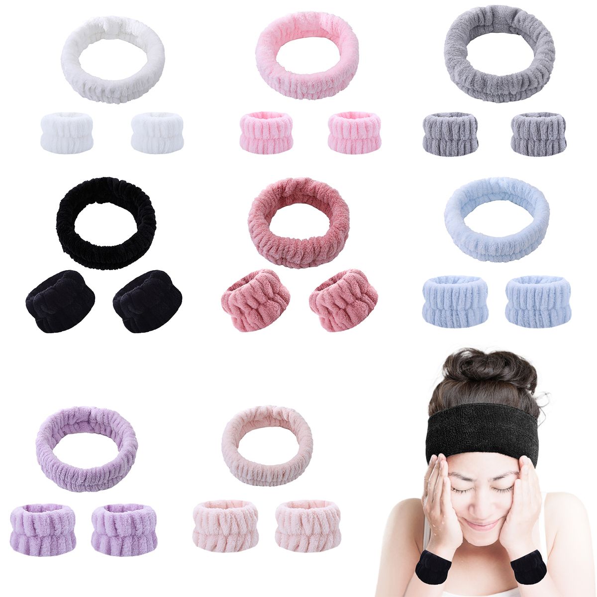 Plush Hair Band Cosmetic Makeup Washing Face Shower Spa