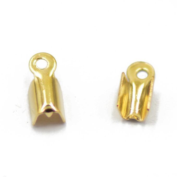 2x 100 Ribbon Necklace Cord Tips Clip Folding Crimps Ends Beads 10mm