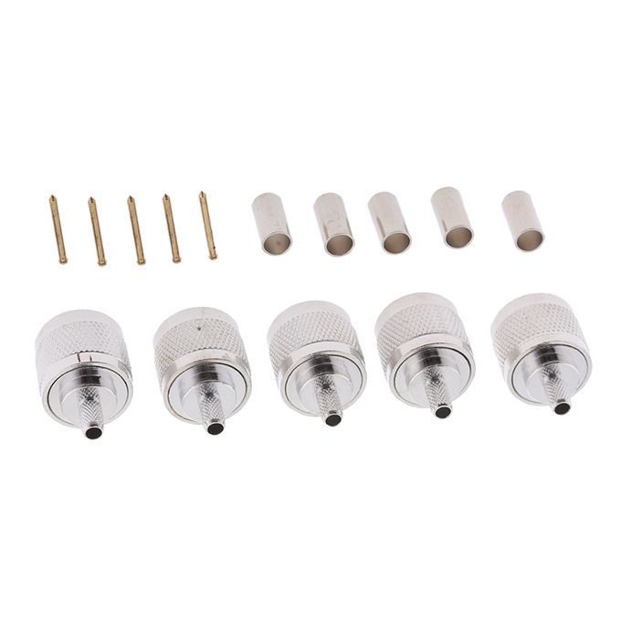 5Pcs BNC Male Plug Straight  For RG58 RG142 CNT195 Rf Adapter