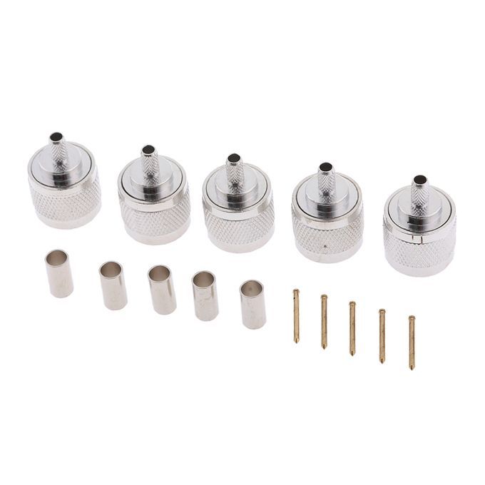 5Pcs BNC Male Plug Straight  For RG58 RG142 CNT195 Rf Adapter