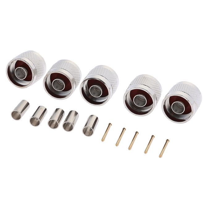 5Pcs BNC Male Plug Straight  For RG58 RG142 CNT195 Rf Adapter