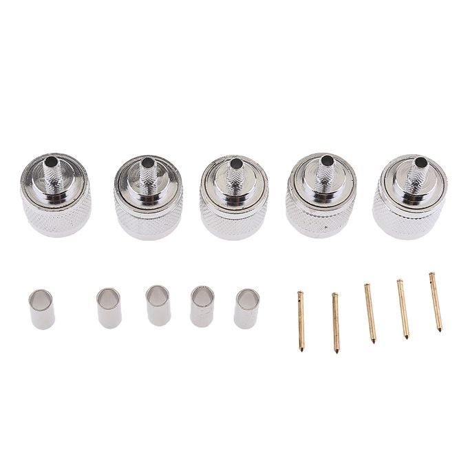 5Pcs BNC Male Plug Straight  For RG58 RG142 CNT195 Rf Adapter