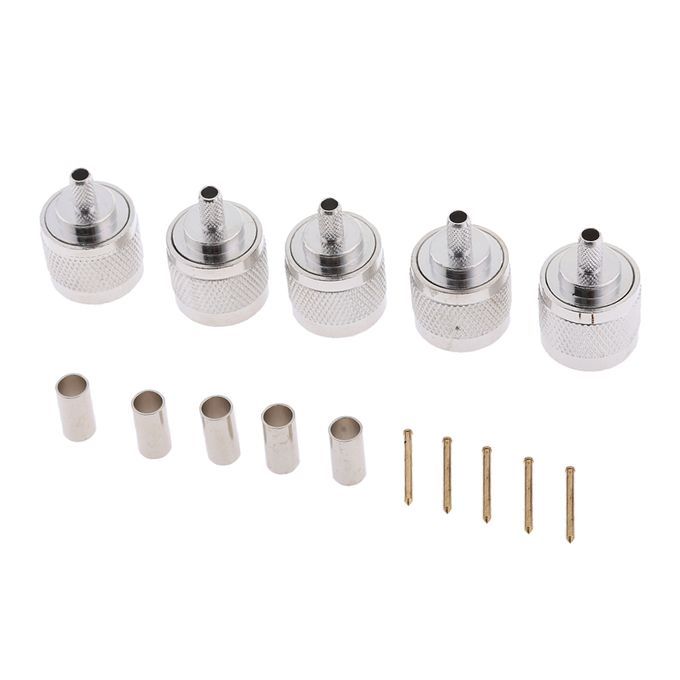 5Pcs BNC Male Plug Straight  For RG58 RG142 CNT195 Rf Adapter
