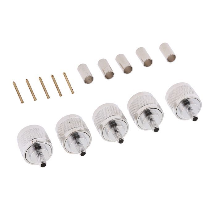 5Pcs BNC Male Plug Straight  For RG58 RG142 CNT195 Rf Adapter