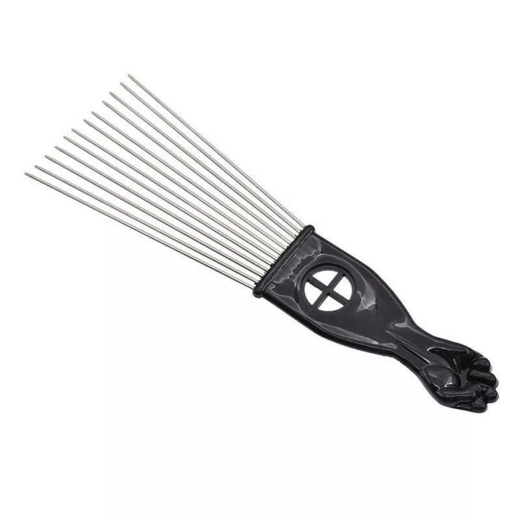 Afro Fan Pick Metal African American Hair Comb Hairdressing