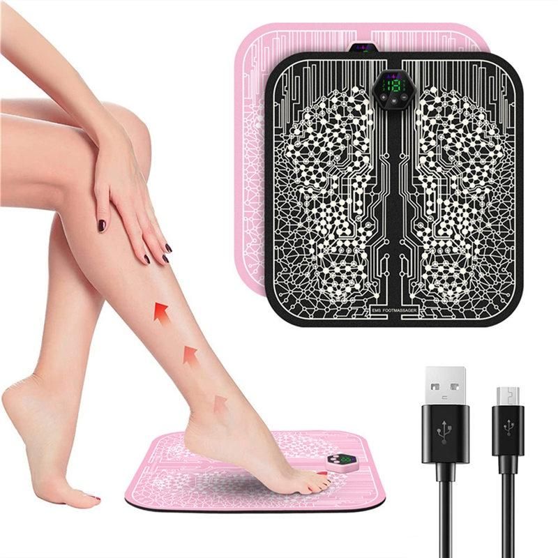 Smart Foot Massager Mat EMS Pulse Acupoints Stimulator Vibration Cushion Pad