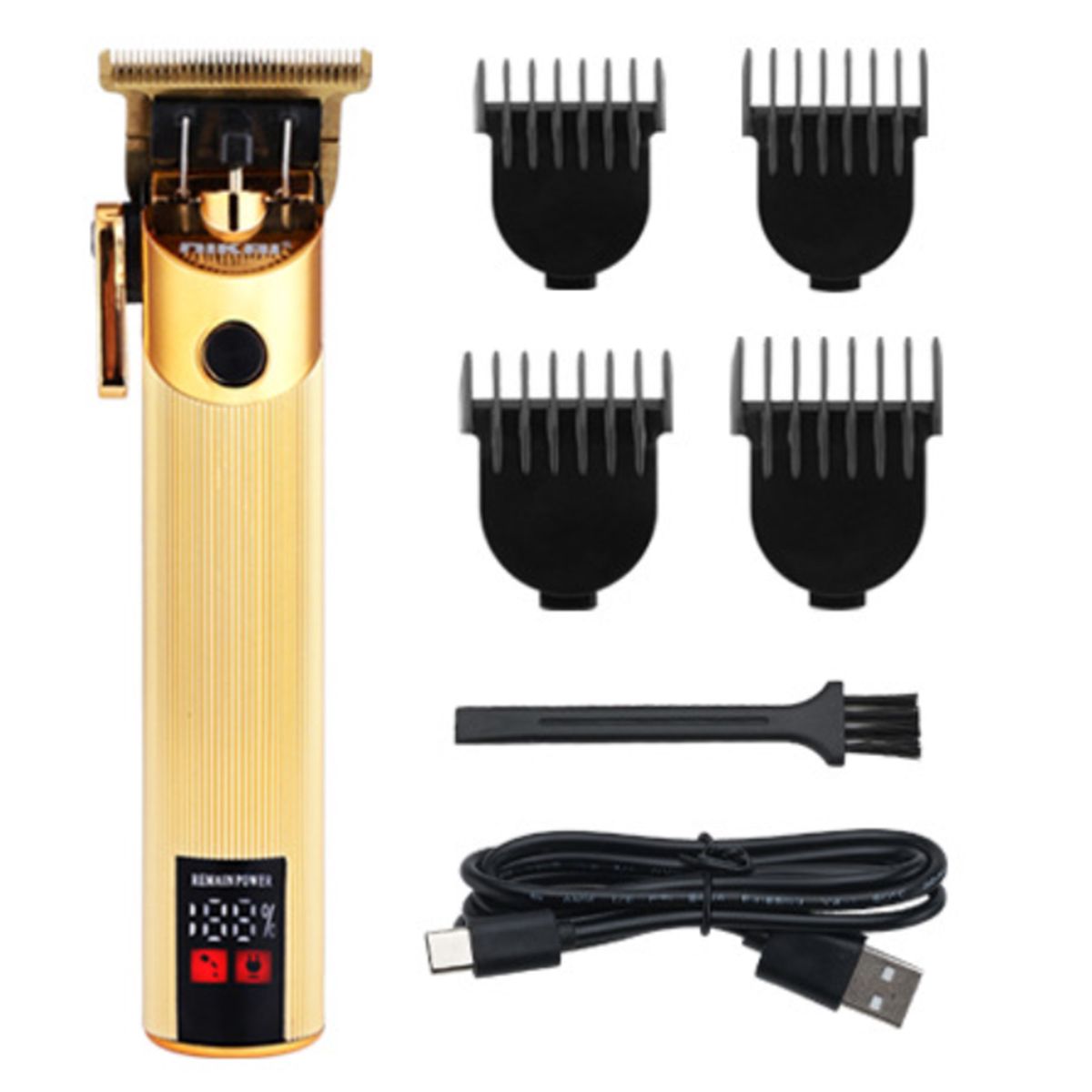 Hair Clipper LCD Display 2-Gear Adjustment IPX4 Waterproof