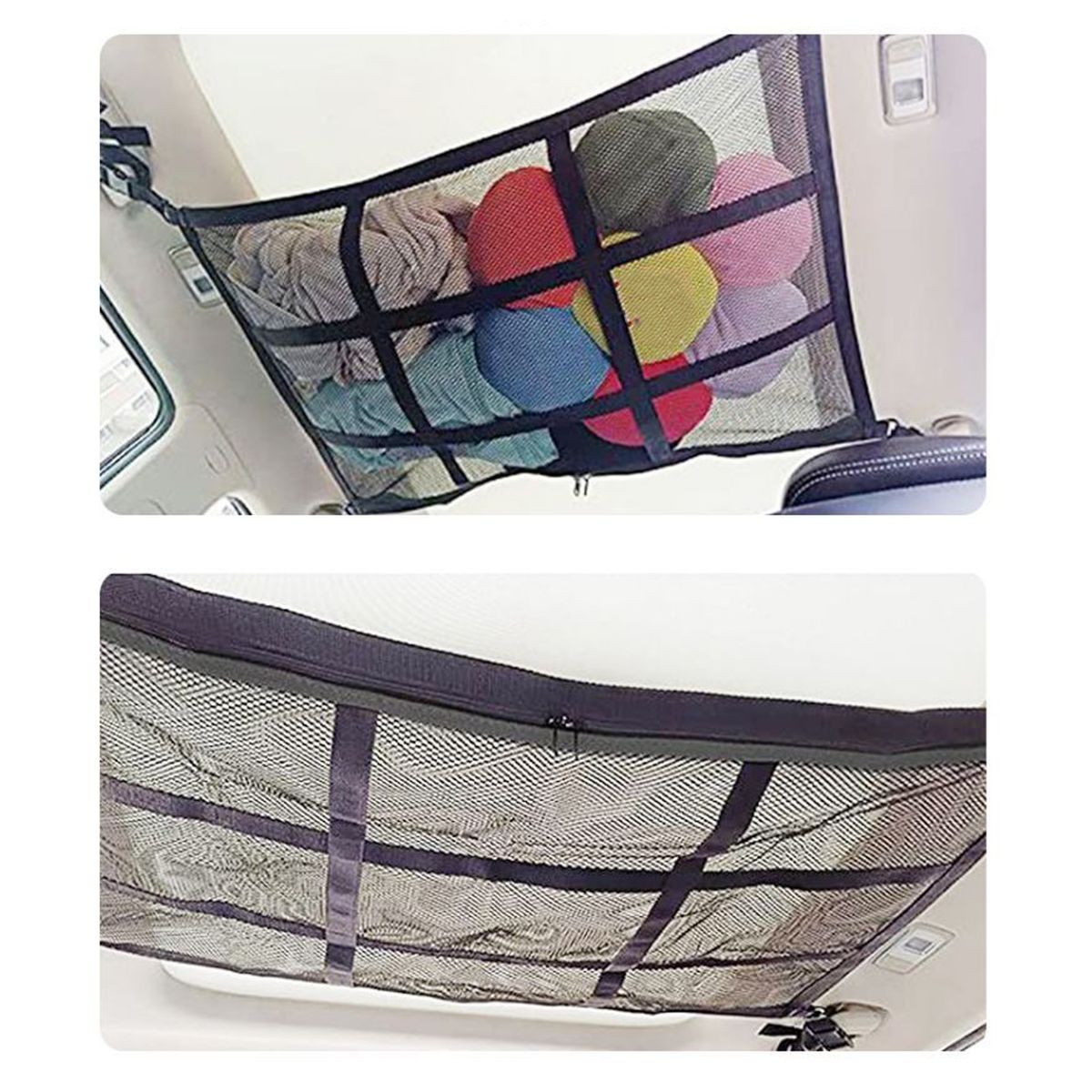 Upgrade Car Ceiling Cargo Net Pocket Strengthen Load-Bearing