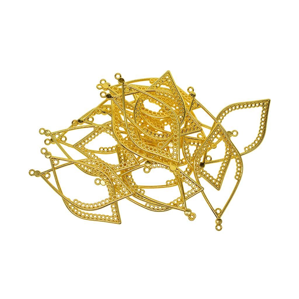 20pcs Leaf Shape Bail Charms Base Blank Pendant Settings Golden