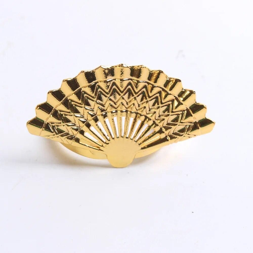 High-end hotel set table golden fan napkin button ring accessories model room kitchen decoration mouth cloth ring