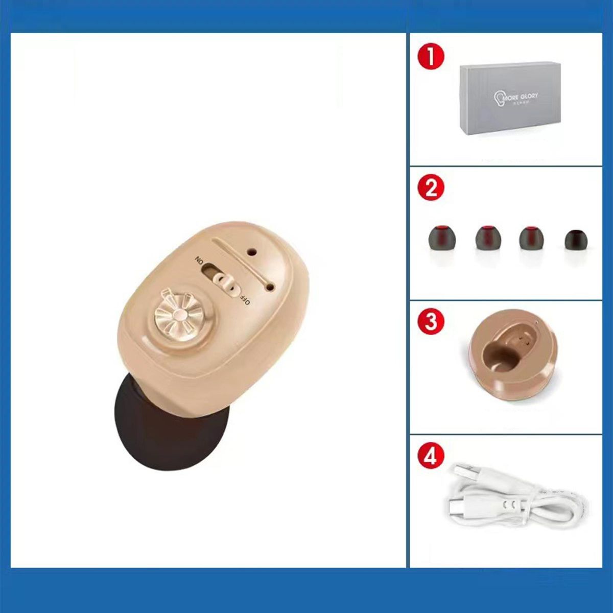 In Ear Noise Reduction Digital Mini Sound Beige