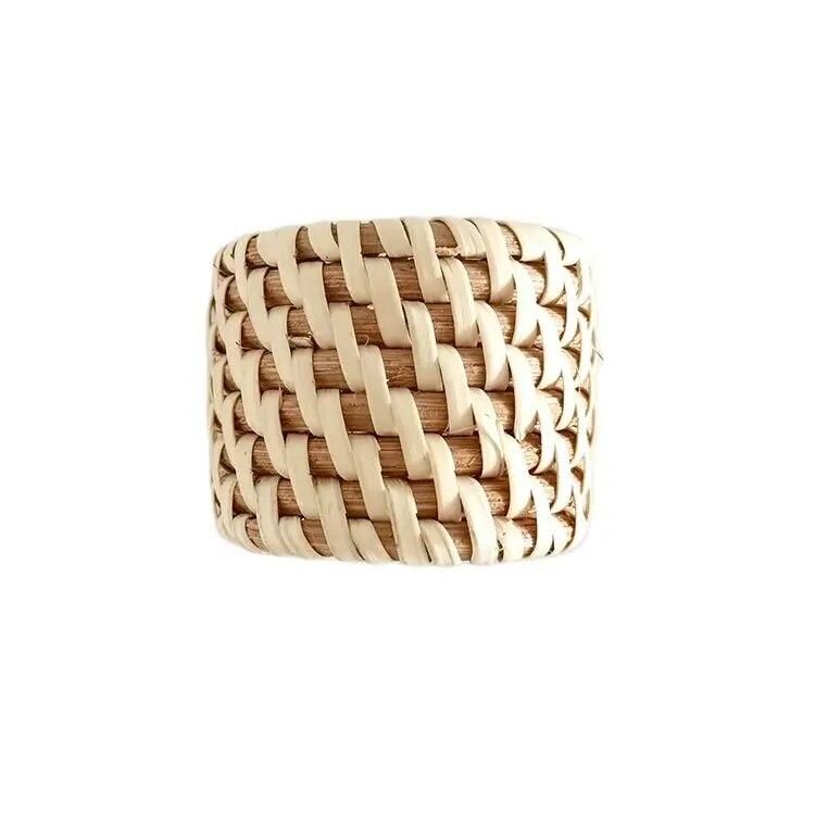 4pcs Rattan napkin ring decorative mouth cloth ring square towel ring handmade rattan napkin buckle