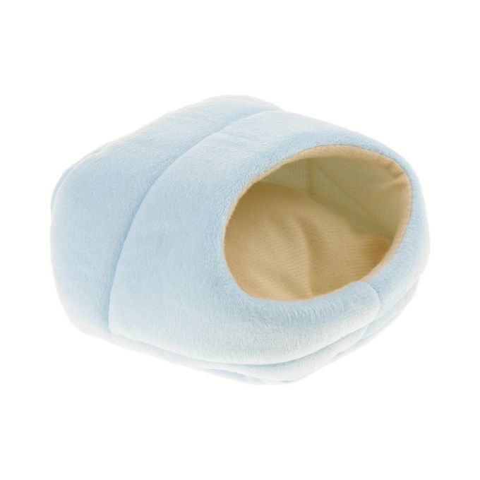 Small Pet Slipper Bed Soft Nest Cushion Warm Cave House Winter Blue