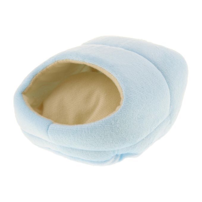 Small Pet Slipper Bed Soft Nest Cushion Warm Cave House Winter Blue