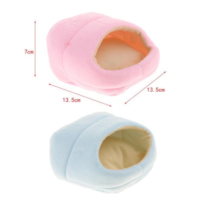Small Pet Slipper Bed Soft Nest Cushion Warm Cave House Winter Blue