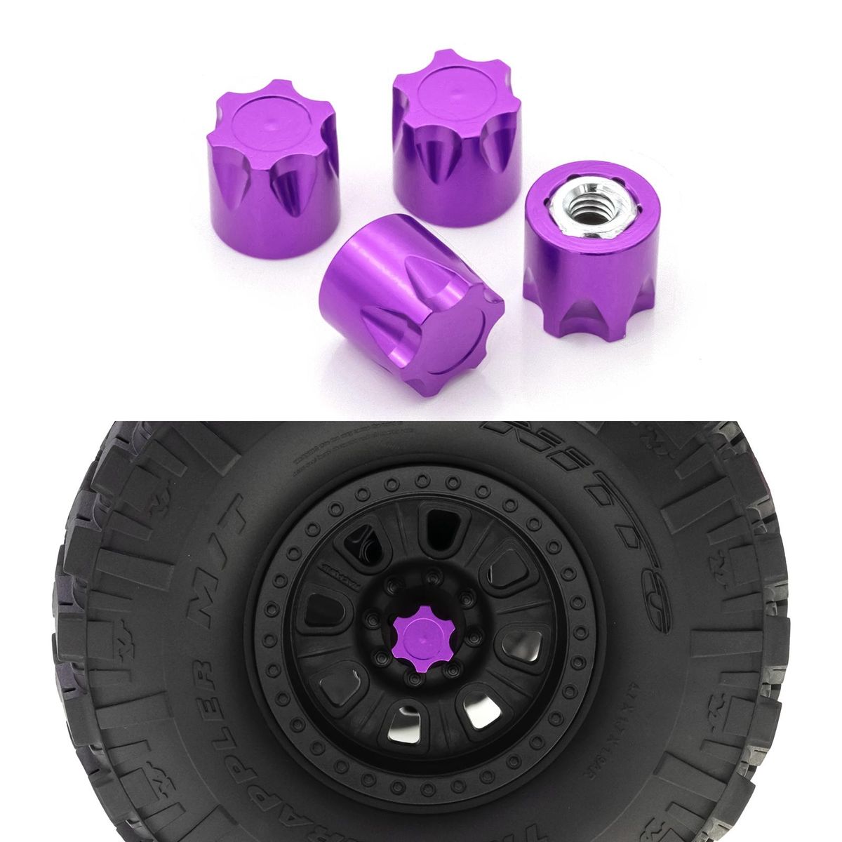 4PCS Aluminium Wheel Rim Center Cap M4 Nut Replacement for TRAX4 TRAX6 SCX10 90046 Redcat Gen8 Tamiya MST CFX VS4-10 1/10 Remote Control Crawler