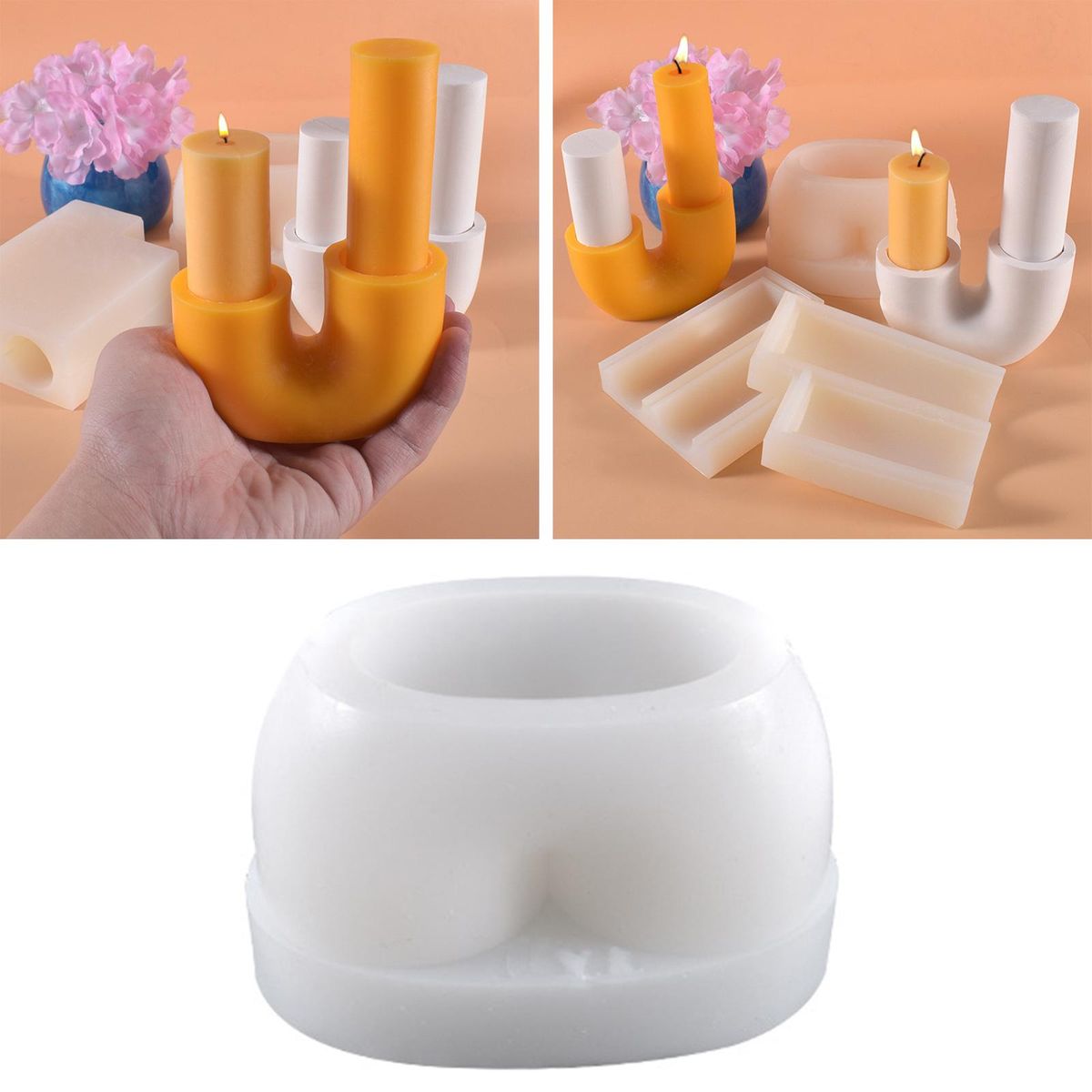 Abstract Candle Making Mold   Fondant Mould- Clay Mold Candle