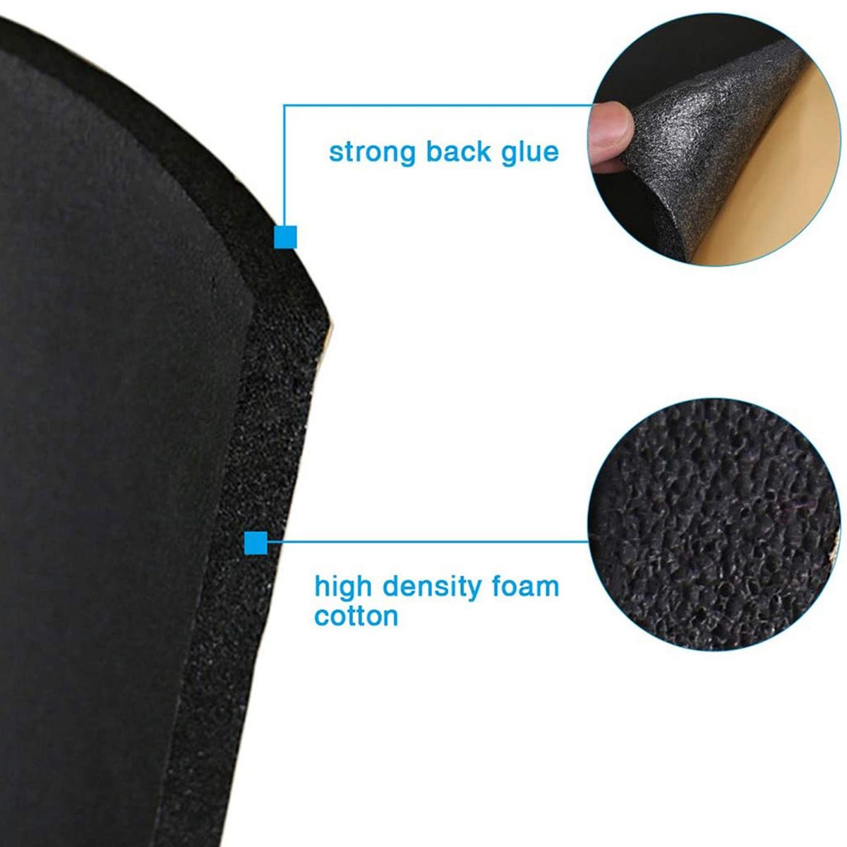 Car Soundproof Deadening Noise Insulation Sound Deadener Acoustic Foam Anti-noise Cotton Auto Adhesive Heat Insulation Cell Foam Deadener, 1Roll 100cm*100cm, 3mm