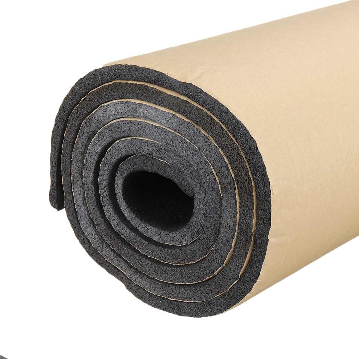 Car Soundproof Deadening Noise Insulation Sound Deadener Acoustic Foam Anti-noise Cotton Auto Adhesive Heat Insulation Cell Foam Deadener, 1Roll 100cm*100cm, 3mm