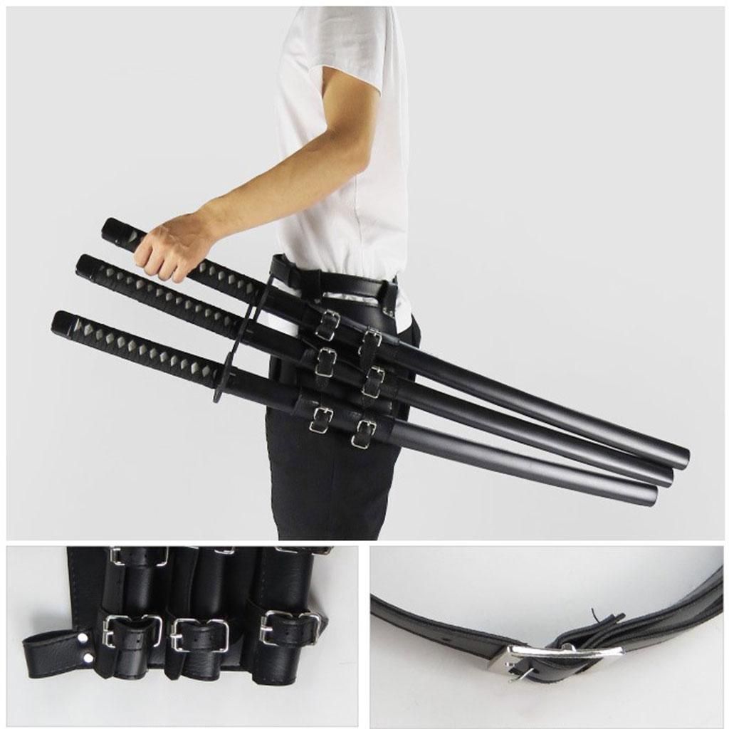 Men Waist Sheath Medieval Viking Knight  Belt PU Three Pieces