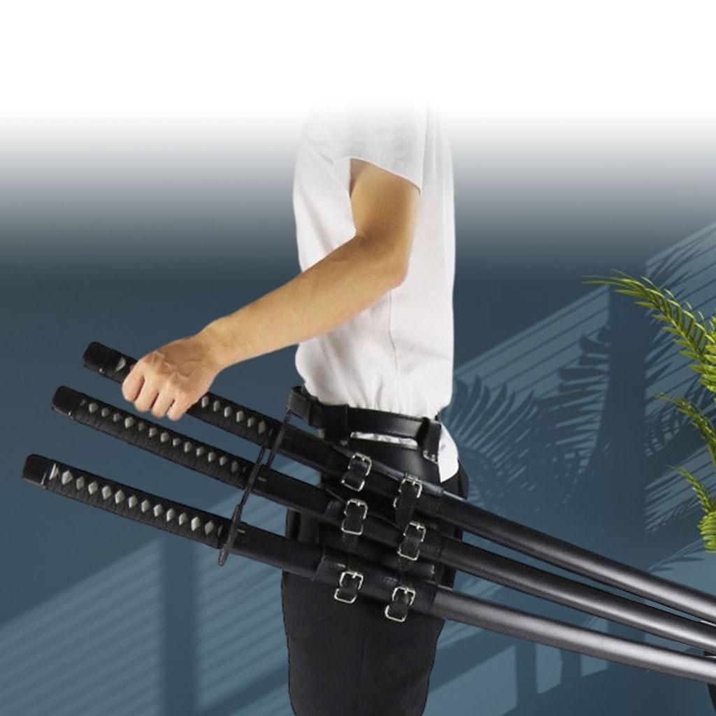 Men Waist Sheath Medieval Viking Knight  Belt PU Three Pieces