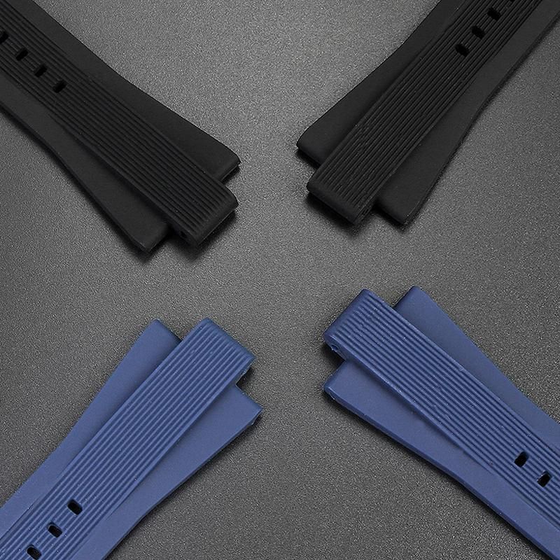For MK Series MK8184 MK8152 MK9020 MK8730 MK8761 8295 8296 8445 Rubber Watchband Convex Silicone 29*13mm Mens Strap Black Blue