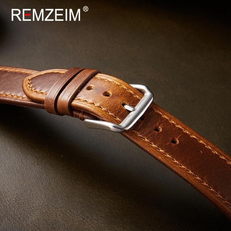 Retro Genuine Leather Strap Oil Wax Discoloration Cowhide Leather Watchband 18/19/ 20/ 21/22mm High Quality Business Watch Band
