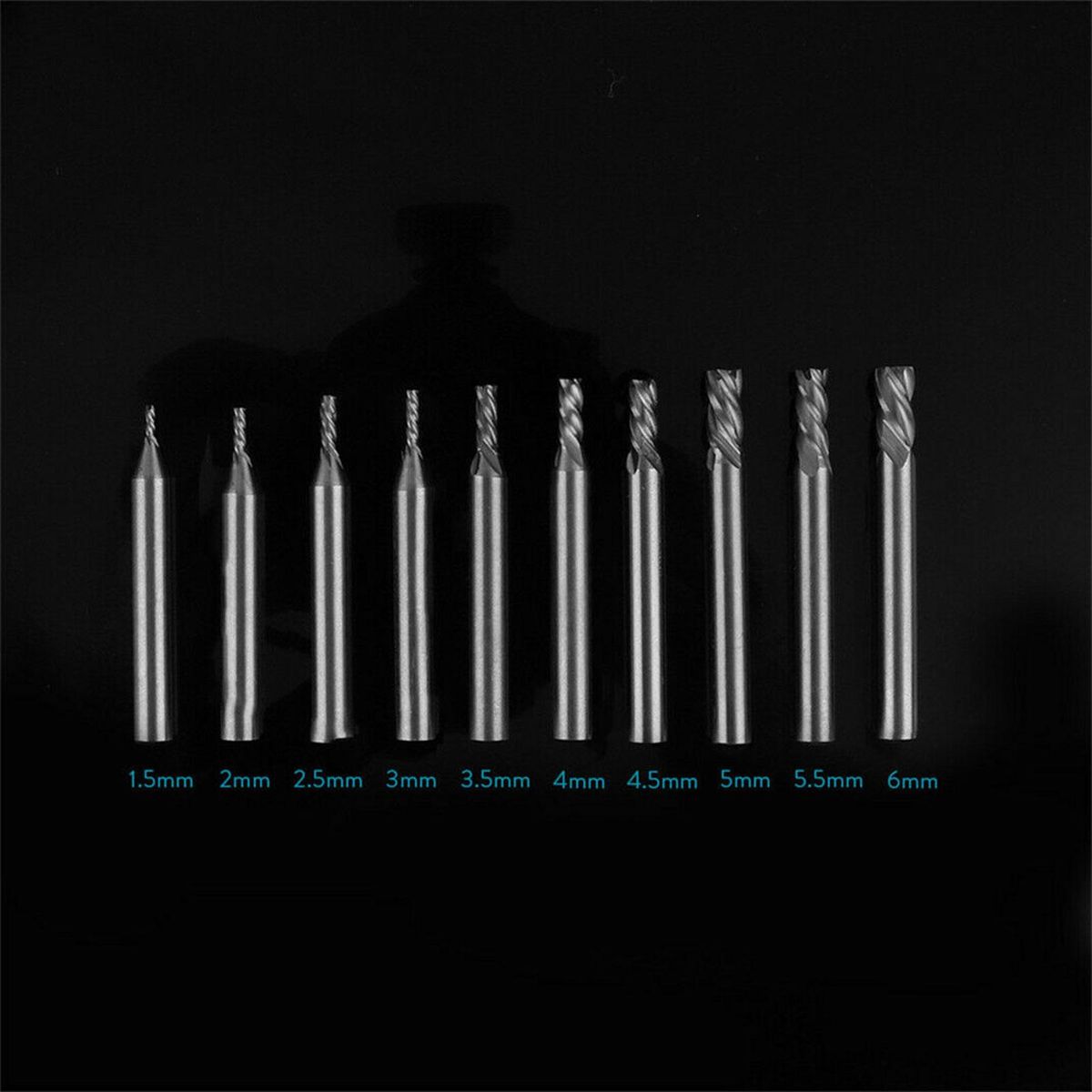 10Pcs 4-Flute End Mill Bits High-speed Steel Straight Shank Drill Bits Milling Cutter for Aluminum Steel