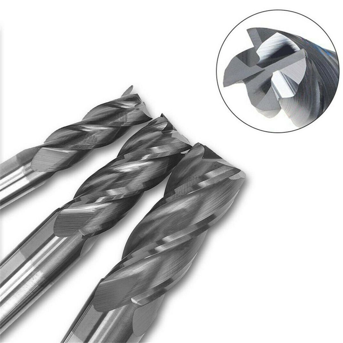 10Pcs 4-Flute End Mill Bits High-speed Steel Straight Shank Drill Bits Milling Cutter for Aluminum Steel