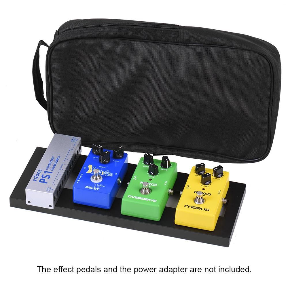 DB-1 Mini Aluminum Alloy Guitar Pedal Board with Carrying Bag Tapes
