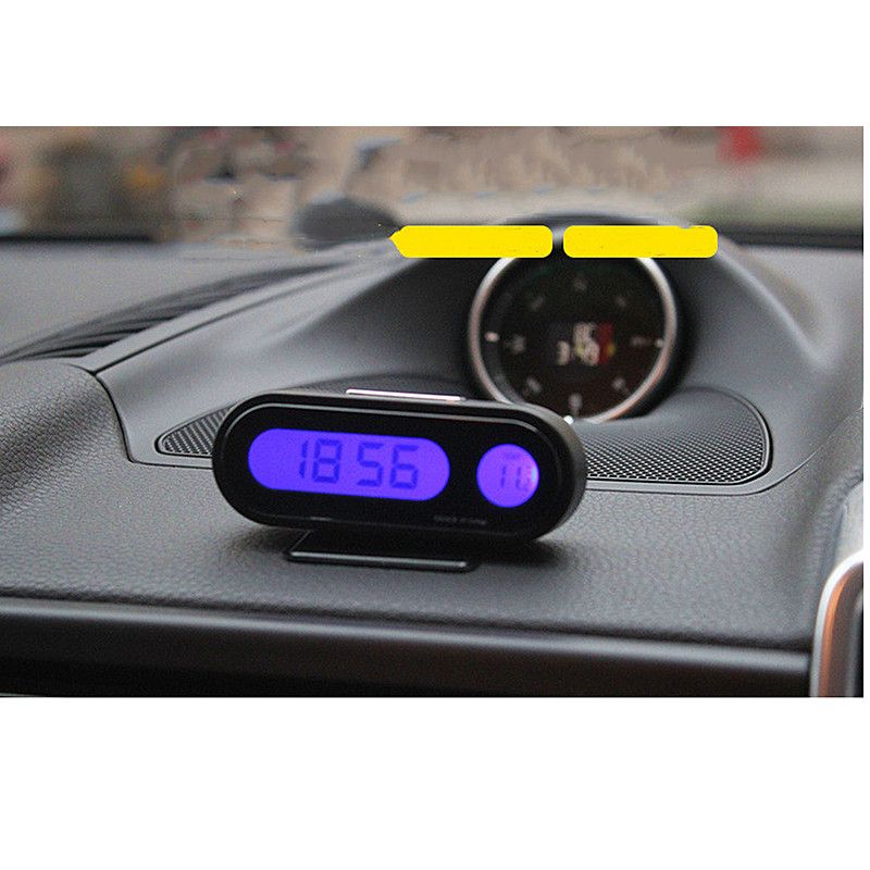 Portable Display Auto LCD Clock & Temperature Dashboard Clocks 2 In 1 Car Digital Temperature Clock Electronic Screen Clock