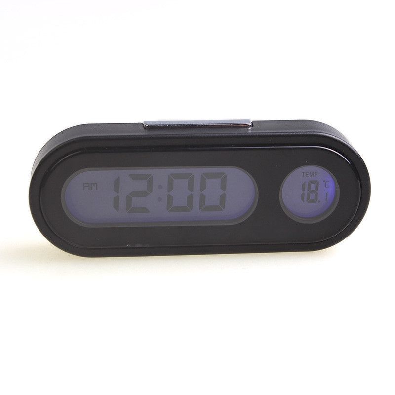 Portable Display Auto LCD Clock & Temperature Dashboard Clocks 2 In 1 Car Digital Temperature Clock Electronic Screen Clock