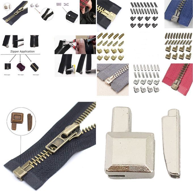 Metal Zipper Latch Slider Retainer Insertion Pin  White White Gold