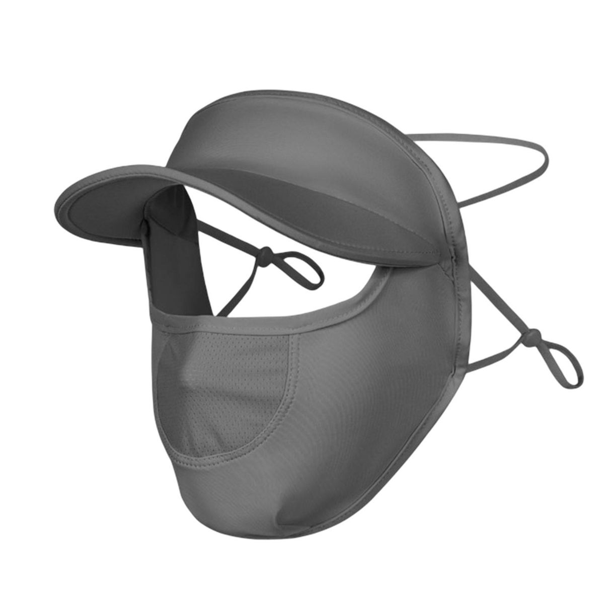 Cycling Hat Face Hood Solid Color Lace Up-Dark Gray