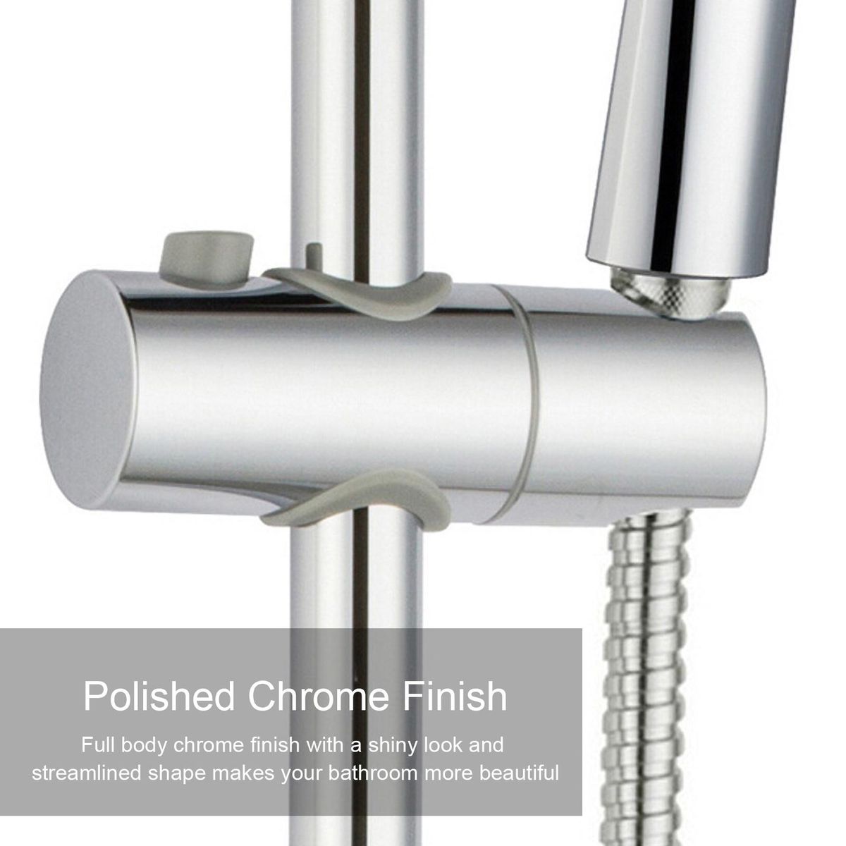 Adjustable Height Shower Head Holder For Slide Bar Rail Head Bracket Holder Handheld Showerhead Holder 360 Degree Rotation Sprayer Bracket Polished Chrome