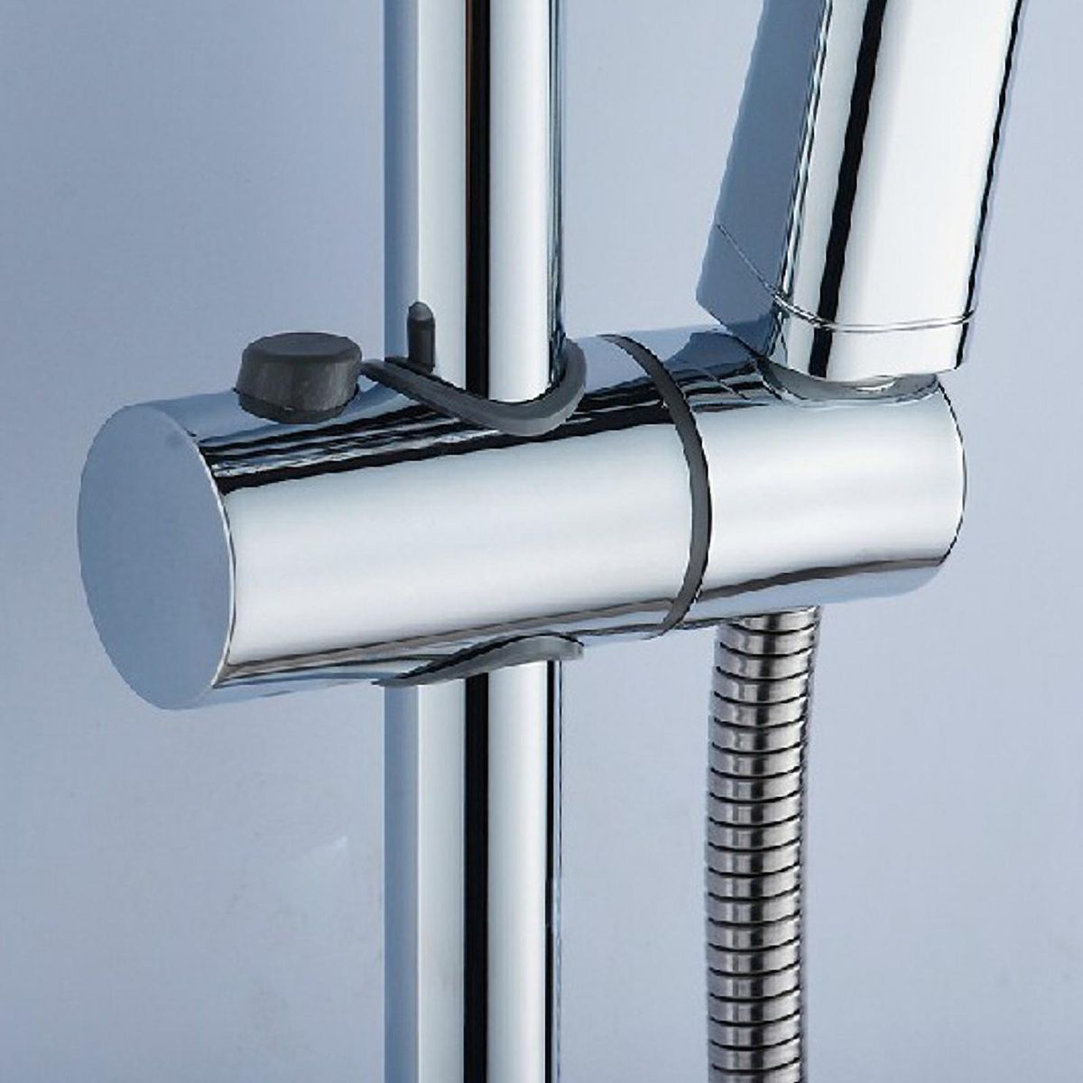 Adjustable Height Shower Head Holder For Slide Bar Rail Head Bracket Holder Handheld Showerhead Holder 360 Degree Rotation Sprayer Bracket Polished Chrome
