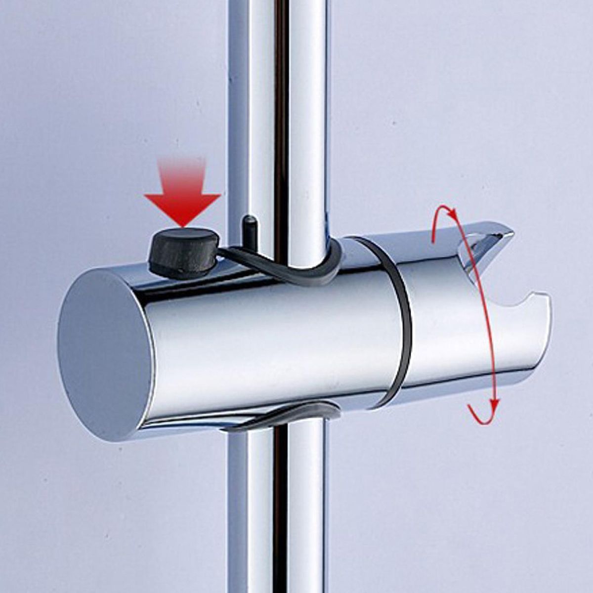 Adjustable Height Shower Head Holder For Slide Bar Rail Head Bracket Holder Handheld Showerhead Holder 360 Degree Rotation Sprayer Bracket Polished Chrome