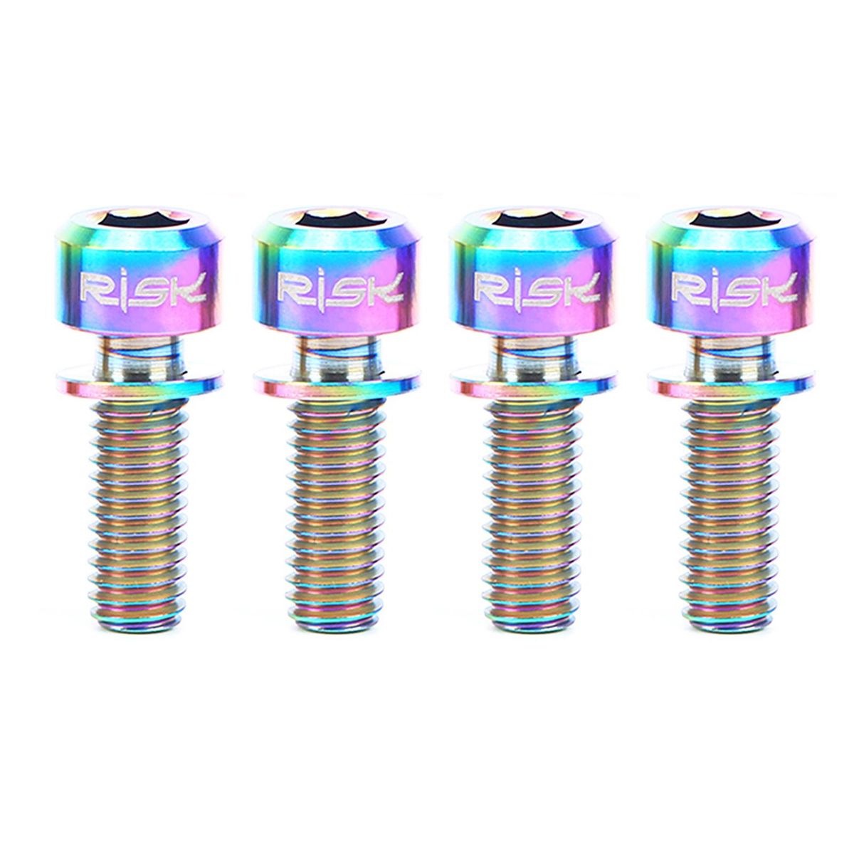 RISK 4PCS M6×18/20mm Titanium Ti Bolts Screws for MTB Disc Brake Caliper with Adaptor Spacer