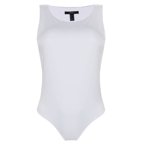 Sleeveless Roundneck Bodysuit - White